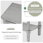 Narrow table, rustic entrance table, slim sofa table, three storage drawers and bottom shelf