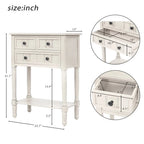 Narrow table, rustic entrance table, slim sofa table, three storage drawers and bottom shelf