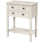 Narrow table, rustic entrance table, slim sofa table, three storage drawers and bottom shelf