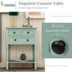 Narrow table, rustic entrance table, slim sofa table, three storage drawers and bottom shelf