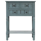 Narrow table, rustic entrance table, slim sofa table, three storage drawers and bottom shelf