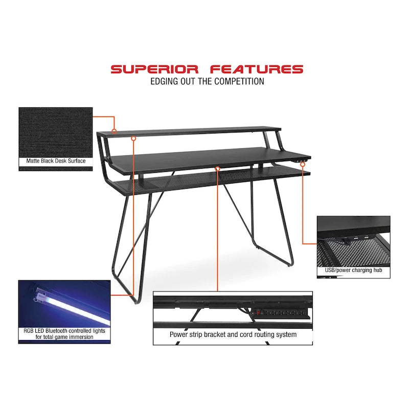 Porch & Den Higby Leveled Gaming Desk