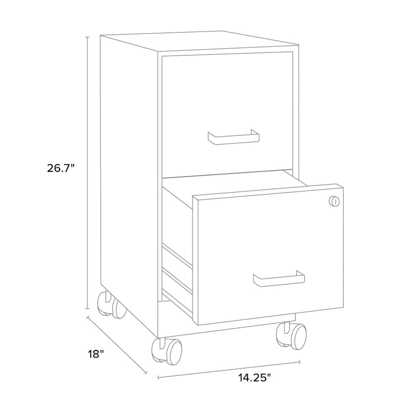 Space Solutions Pearl White 2-drawer Mobile File Cabinet