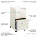 Space Solutions Pearl White 2-drawer Mobile File Cabinet