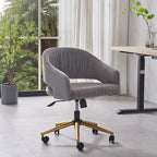 Modern Gold Office Chair Velvet Task Chair Swivel Height Adjustable Computer Chair