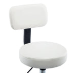 Adjustable Rolling Work Stool with Faux Leather Seat and Foldable Footrest, Versatile Stool for Home Office, Vanity,