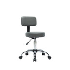 Adjustable Rolling Work Stool with Faux Leather Seat and Foldable Footrest, Versatile Stool for Home Office, Vanity,
