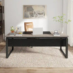 L-Shaped Executive Desk with File Cabinet