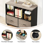 L-Shaped Executive Desk with File Cabinet