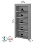 Fairview Antique White 5-shelf Bookcase - Antique - 29.57L x 12.09W x 68.94H