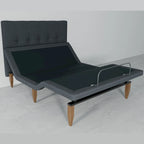 Onetan, Adjustable Bed Base with headboard, Wireless remote,Zero Gravity, Underbed Lighting, Grey