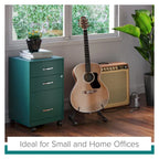 Space Solutions 18 Deep 3 Drawer Mobile Organizer Metal Cabinet, Teal