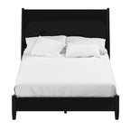 Alpine Furniture Flynn Mid Century Modern Panel Bed, Black
