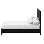 Alpine Furniture Flynn Mid Century Modern Panel Bed, Black
