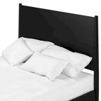 Alpine Furniture Flynn Mid Century Modern Panel Bed, Black