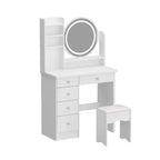 Timechee 31.5 Wide Makeup Vanity Set with Stool, Mirror,3 Color Light - 31.5W