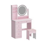 Timechee 31.5 Wide Makeup Vanity Set with Stool, Mirror,3 Color Light - 31.5W