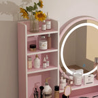 Timechee 31.5 Wide Makeup Vanity Set with Stool, Mirror,3 Color Light - 31.5W