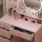 Timechee 31.5 Wide Makeup Vanity Set with Stool, Mirror,3 Color Light - 31.5W