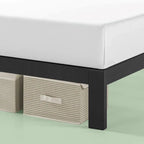 Priage by ZINUS Black Metal Platform Bed Frame with Headboard