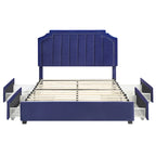 Furniture of America Chapla Art Deco Upholstered 4-drawer Platform Storage Bed