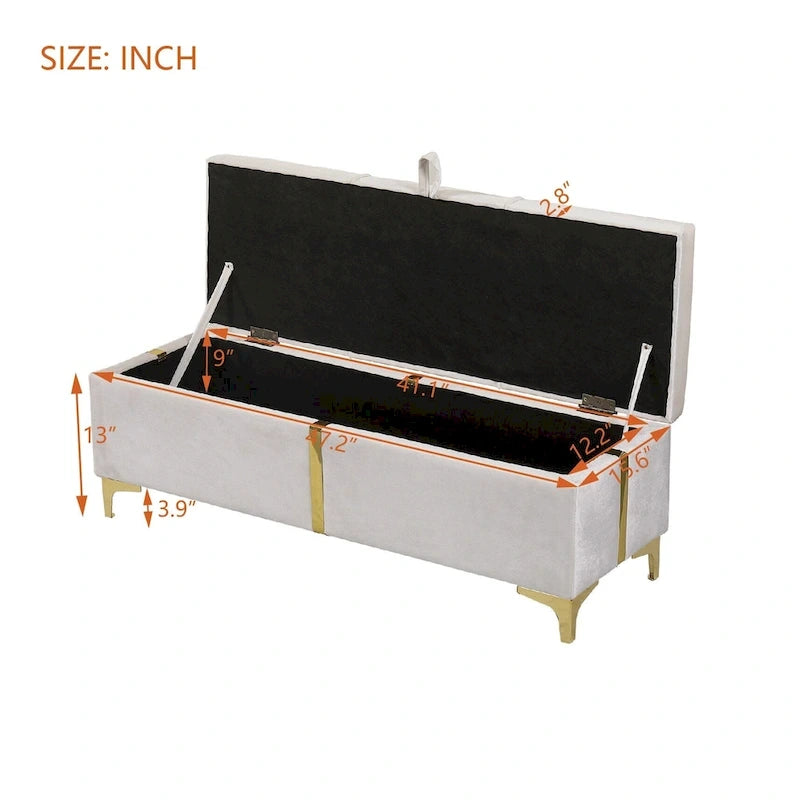 2-Pieces Bedroom Sets Queen Size Bed with Storage Ottoman