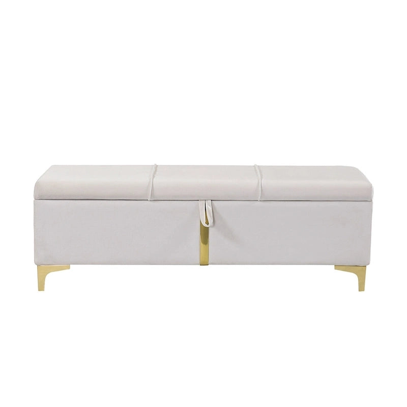 2-Pieces Bedroom Sets Queen Size Bed with Storage Ottoman
