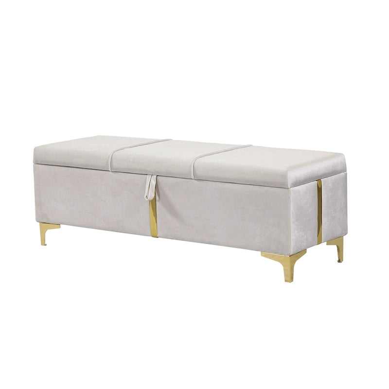 2-Pieces Bedroom Sets Queen Size Bed with Storage Ottoman