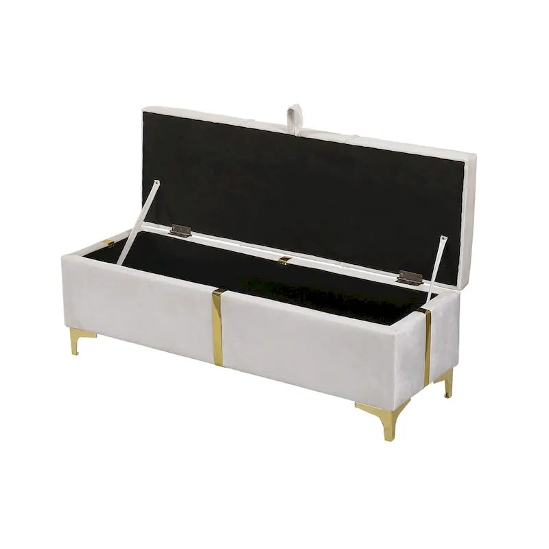 2-Pieces Bedroom Sets Queen Size Bed with Storage Ottoman