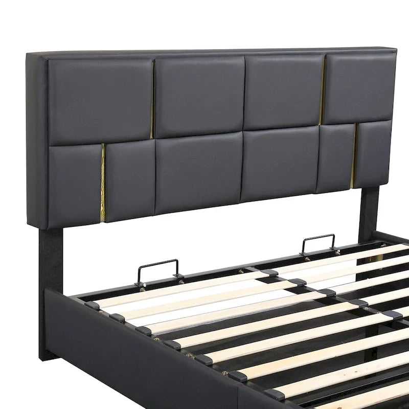 2-Pieces Bedroom Sets Queen Size Bed with Storage Ottoman