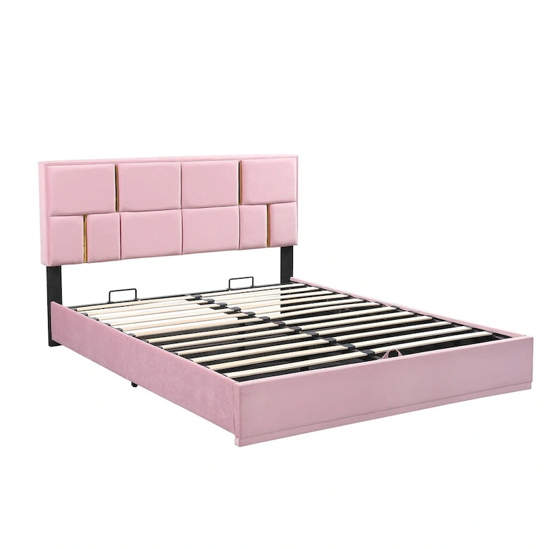 2-Pieces Bedroom Sets Queen Size Bed with Storage Ottoman