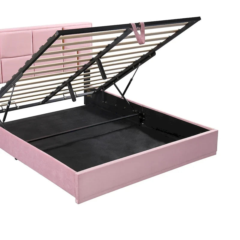 2-Pieces Bedroom Sets Queen Size Bed with Storage Ottoman