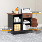 Large 63 L-Shaped Executive Office Desk with 31 File Cabinet