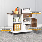 Large 63 L-Shaped Executive Office Desk with 31 File Cabinet