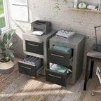 DH BASIC Urban Two-Drawer Mobile File Cabinet with Iron Bar Pulls by Denhour
