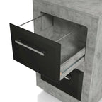 DH BASIC Urban Two-Drawer Mobile File Cabinet with Iron Bar Pulls by Denhour