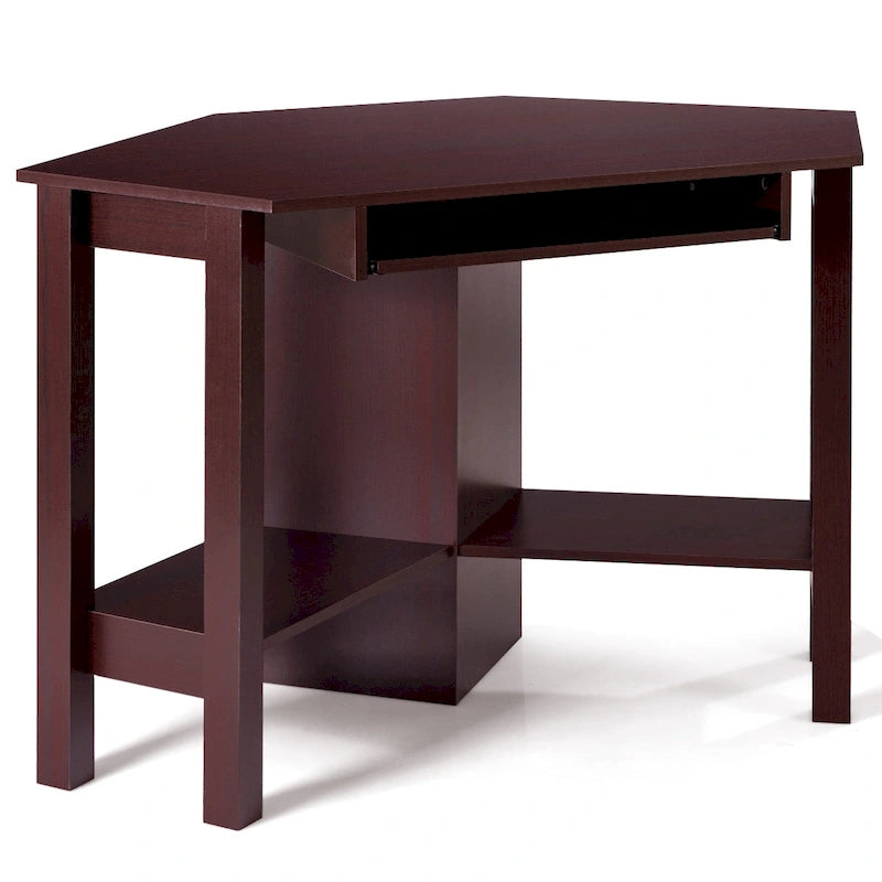 Wooden Corner Computer Desk with Drawer Office Study Table