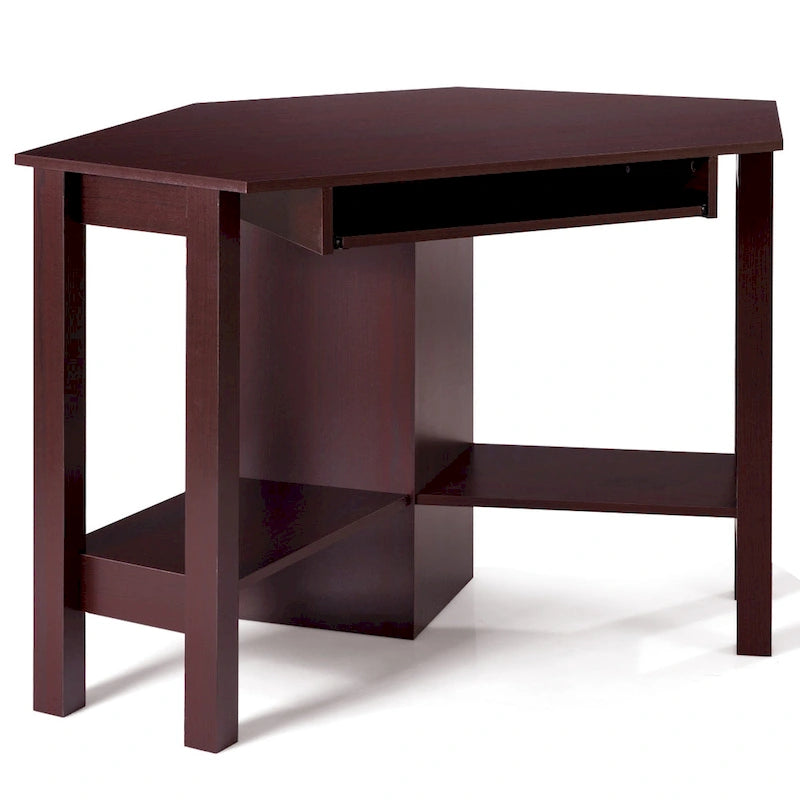 Wooden Corner Computer Desk with Drawer Office Study Table