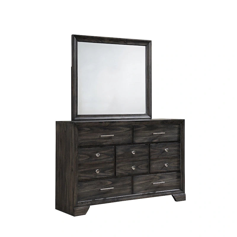 Ayla 5 Piece Gray Storage Fabric Platform Bedroom Set
