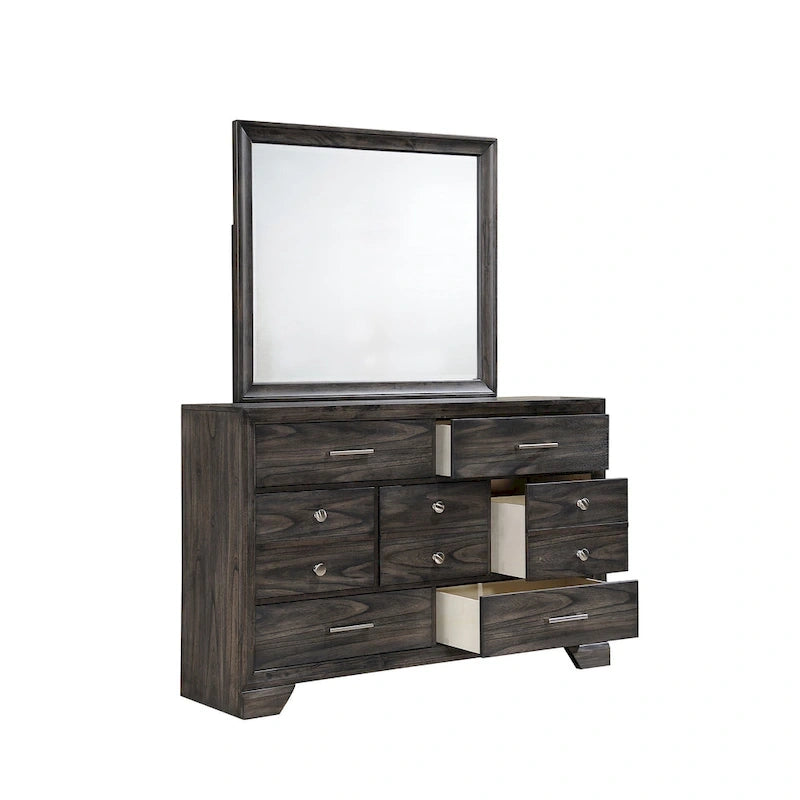 Ayla 5 Piece Gray Storage Fabric Platform Bedroom Set