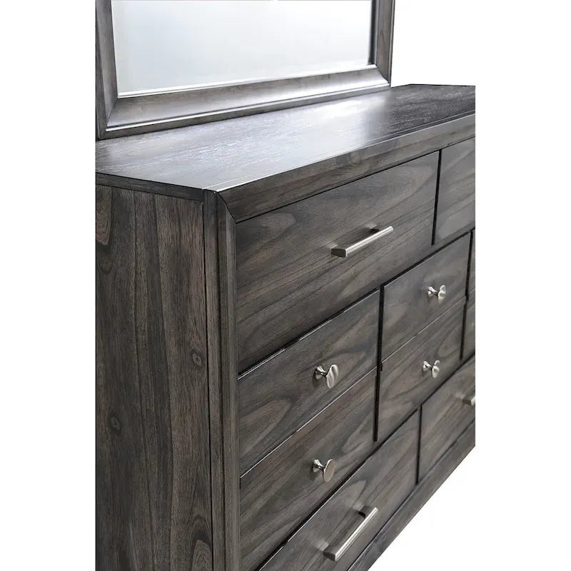 Ayla 5 Piece Gray Storage Fabric Platform Bedroom Set