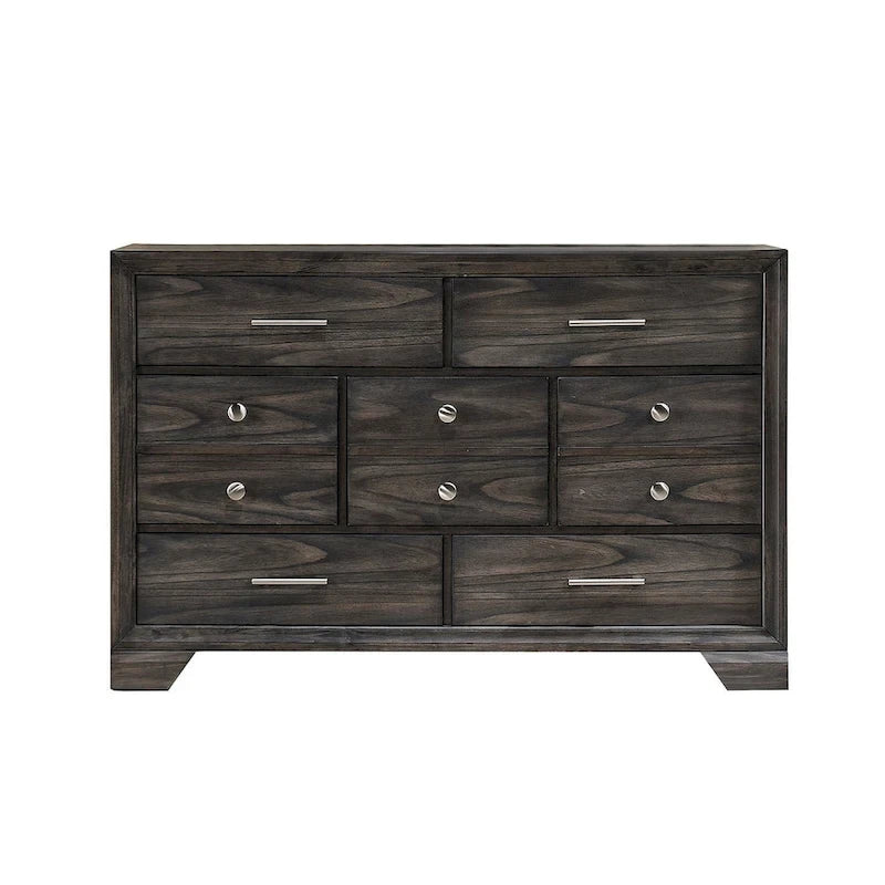 Ayla 5 Piece Gray Storage Fabric Platform Bedroom Set