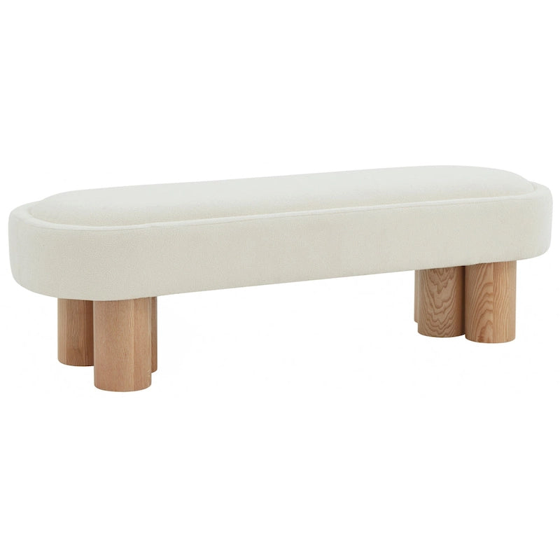 SAFAVIEH Couture Faina Boucle Bench - 60 In W x 19 In D x 18 In H - 60Wx19Dx18H