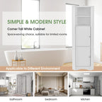 Nestfair Tall Freestanding Bathroom Cabinet Corner Storage Cabinet with Doors and Adjustable Shelves