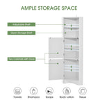 Nestfair Tall Freestanding Bathroom Cabinet Corner Storage Cabinet with Doors and Adjustable Shelves