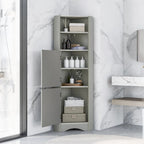 Nestfair Tall Freestanding Bathroom Cabinet Corner Storage Cabinet with Doors and Adjustable Shelves