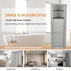 Nestfair Tall Freestanding Bathroom Cabinet Corner Storage Cabinet with Doors and Adjustable Shelves