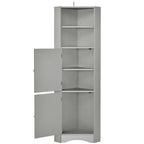 Nestfair Tall Freestanding Bathroom Cabinet Corner Storage Cabinet with Doors and Adjustable Shelves