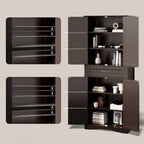 66.5Tall Freestanding White Kitchen Food Storage Cabinet with Metal Slide Drawers with Flip-Flops