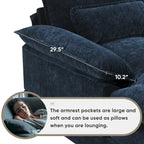 [VIDEO provided][New]123*55 Modern U-shaped Sofa with Console,Cupholders and USB Ports,6-seat Upholstered Symmetrical Indoor Fu
